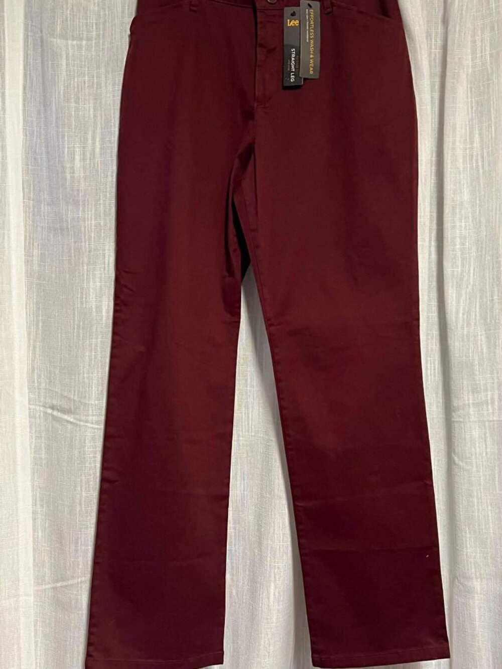 Lee Straight Leg Mid Rise Pants Dk Maroon/Raisin Size 10